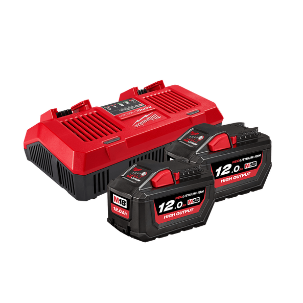 MILWAUKEE 18V 12.0AH RED LITHIUM-ION HIGH OUTPUT BATTERY STARTER PACK