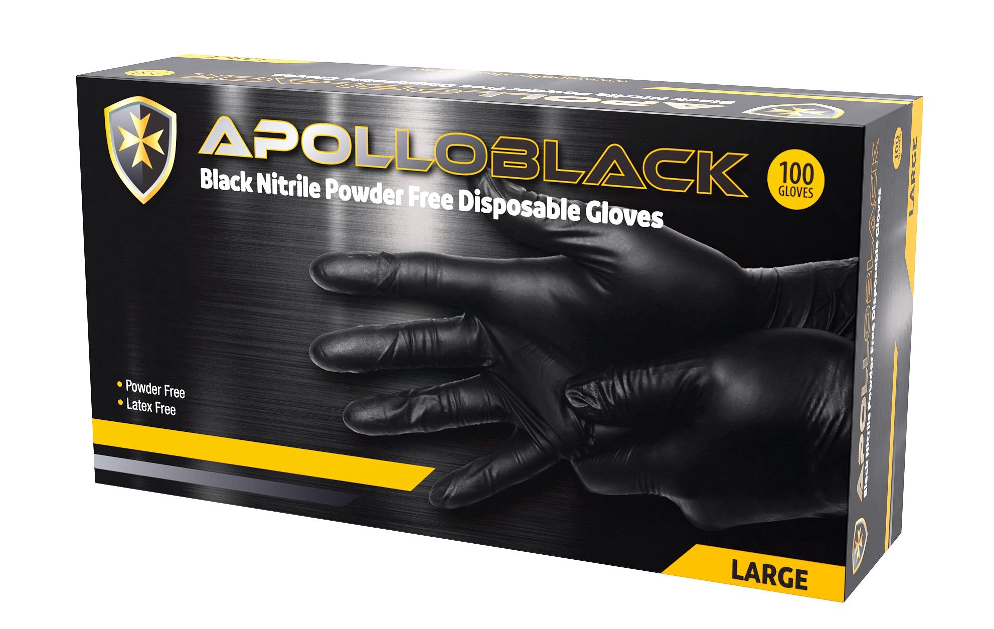 APOLLOBLACK NITRILE DISPOSABLE GLOVES - XL