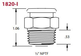 GREASE NIPPLE BUTTON HEAD NPT 1/2