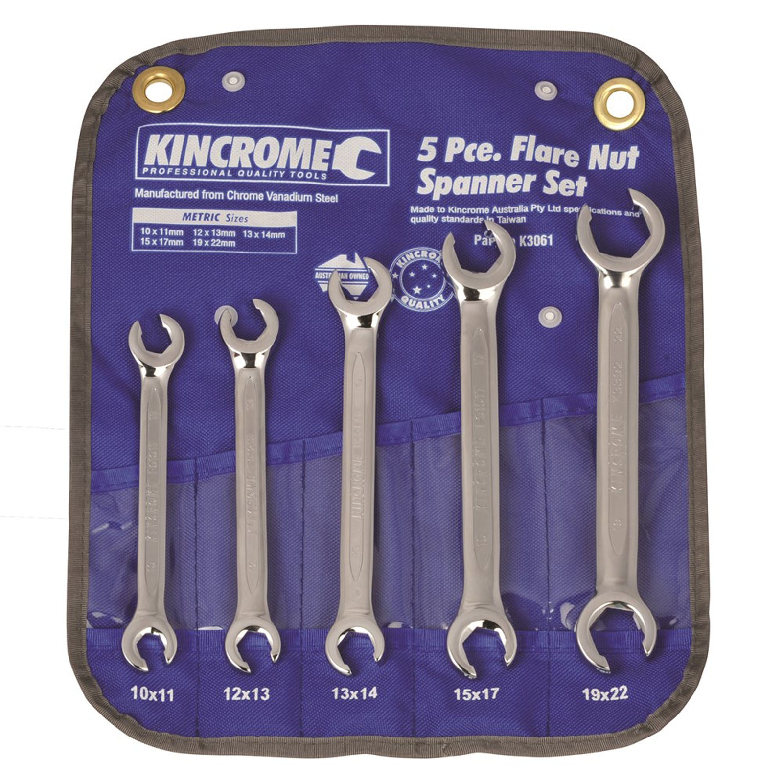 KINCROME K3061 SPANNER SET 5PC M F/NUT