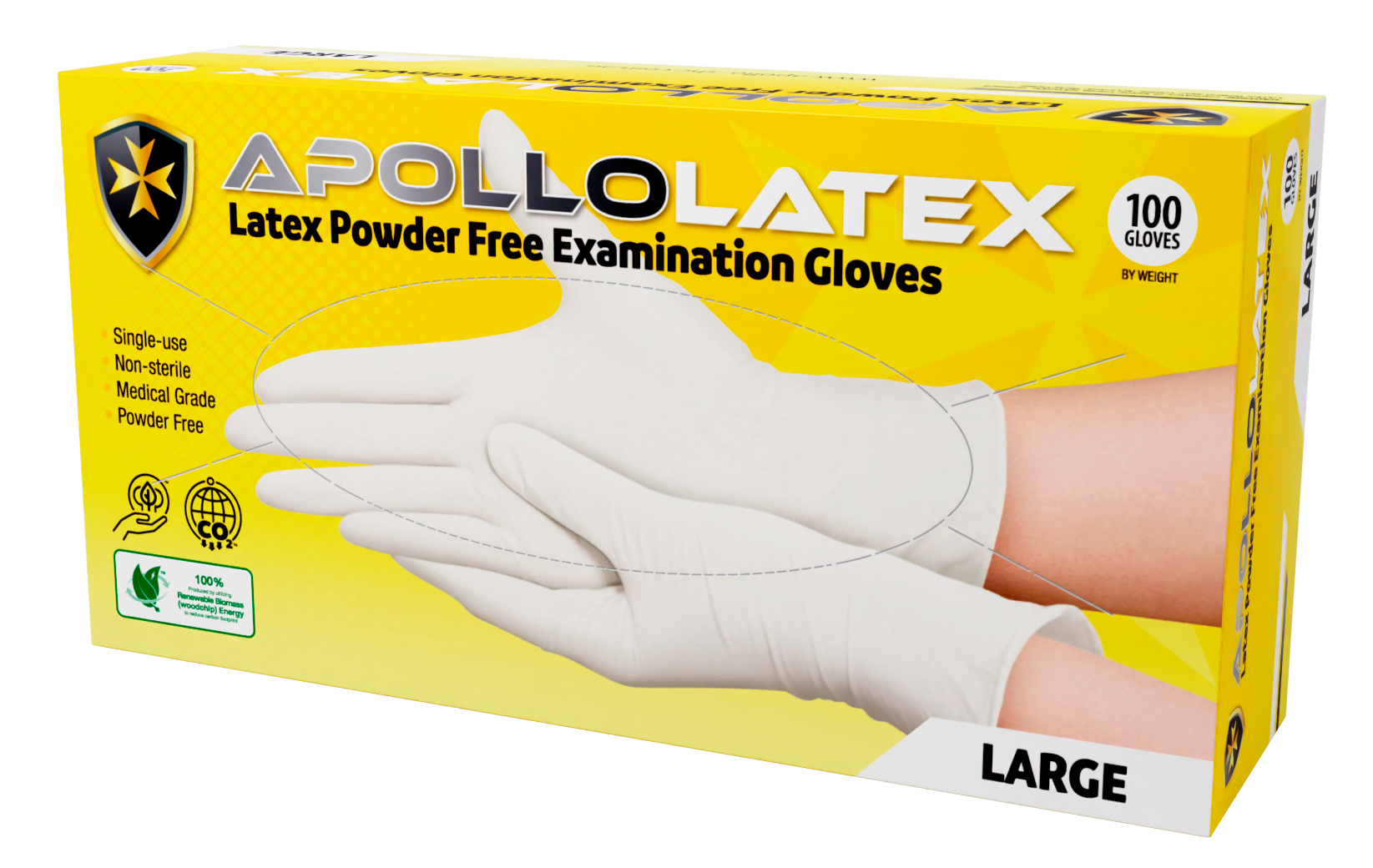 APOLLOBLACK NITRILE DISPOSABLE GLOVES - LARGE