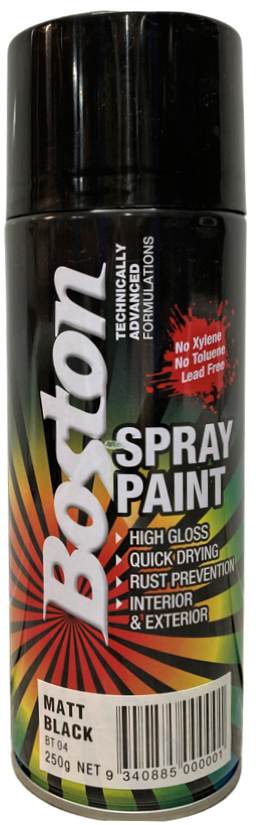 BOSTON SPRAY PAINT - MATT BLACK 250GM