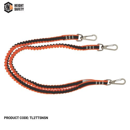 TOOL LANYARD TWIN TAIL WITH 3 X SWIVEL SNAP HOOKS