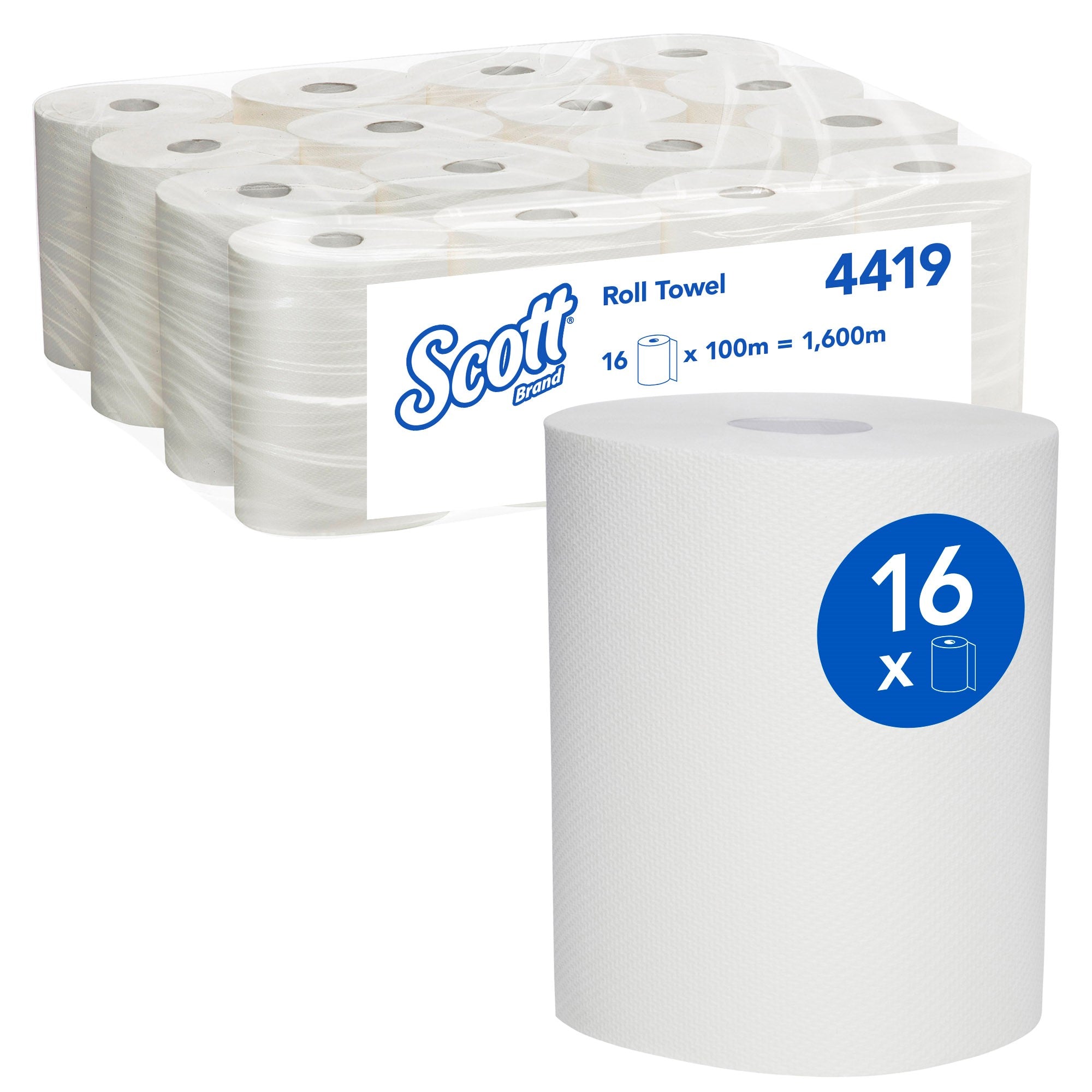 SCOTTS PAPERHANDTOWEL 1 PLY 100MTR  (16 ROLLS)