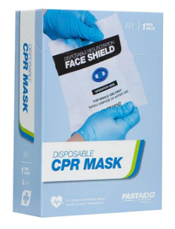 RESUSCITATION FACE SHIELD, DISPOSABLE, WITH VALVE, 1PK