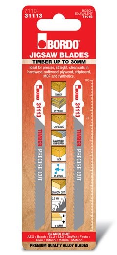 100MM X 2.5T HCS T-SHANK PRECISE CUT JIGSAW BLADE - 2PK