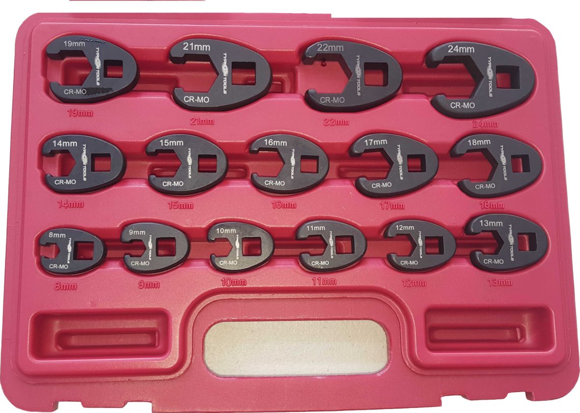 TYPHOON 73201 14 PC CROWSFOOT SPANNER SET METRIC 27-50MM