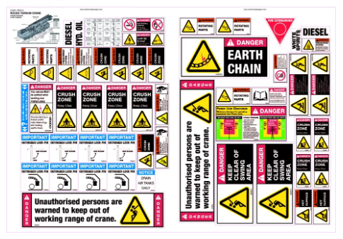 STICKER SET - ROUGH TERRAIN CRANE - 585 X 850MM