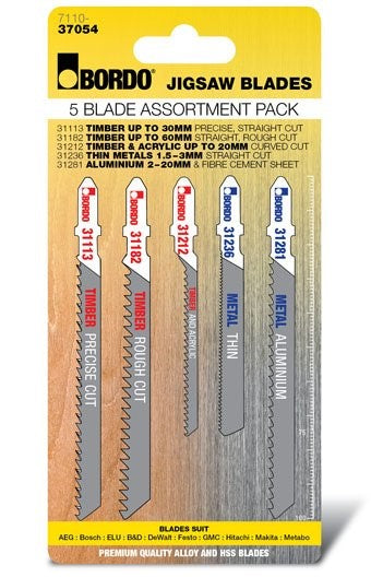 JIG SAW T-SHANK (EURO) 5 BLADE ASSORTMENT