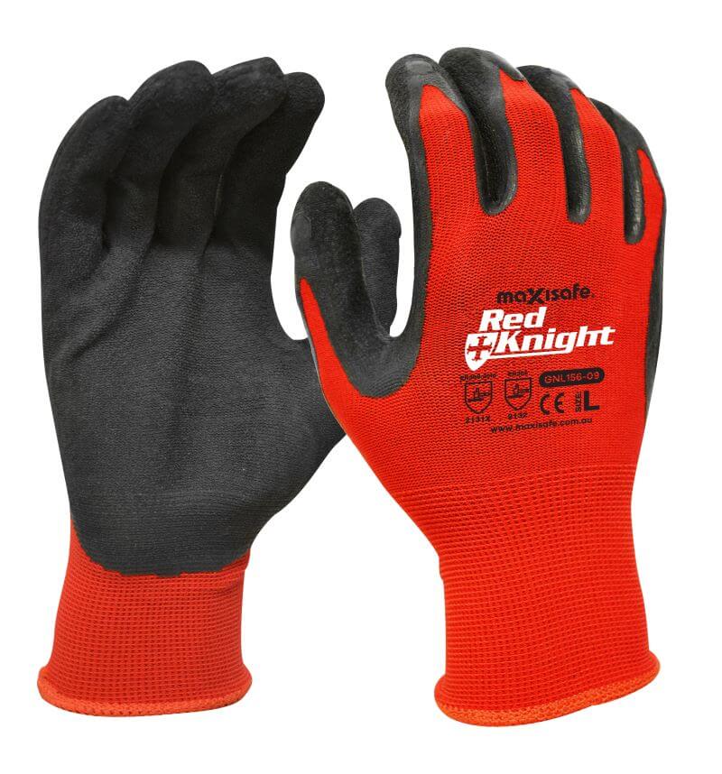 RED KNIGHT' NYLON GLOVE WITH LATEX GRIPMASTER COATING TECHNO