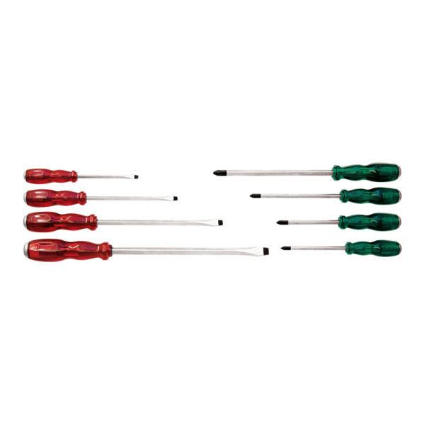 SIDCHROME - 8PC IND THRU TANG SCREWDRIVER SET