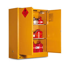 250L - PRATT FLAMMABLE LIQUID STORAGE CABINET 2 DOORS 3 SHELVES