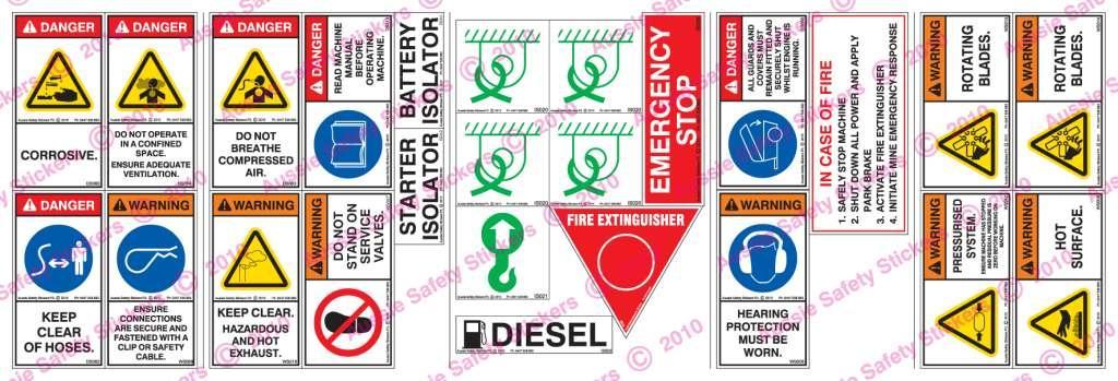 LARGE DIESEL COMPRESSOR SAFETY STICKER KIT