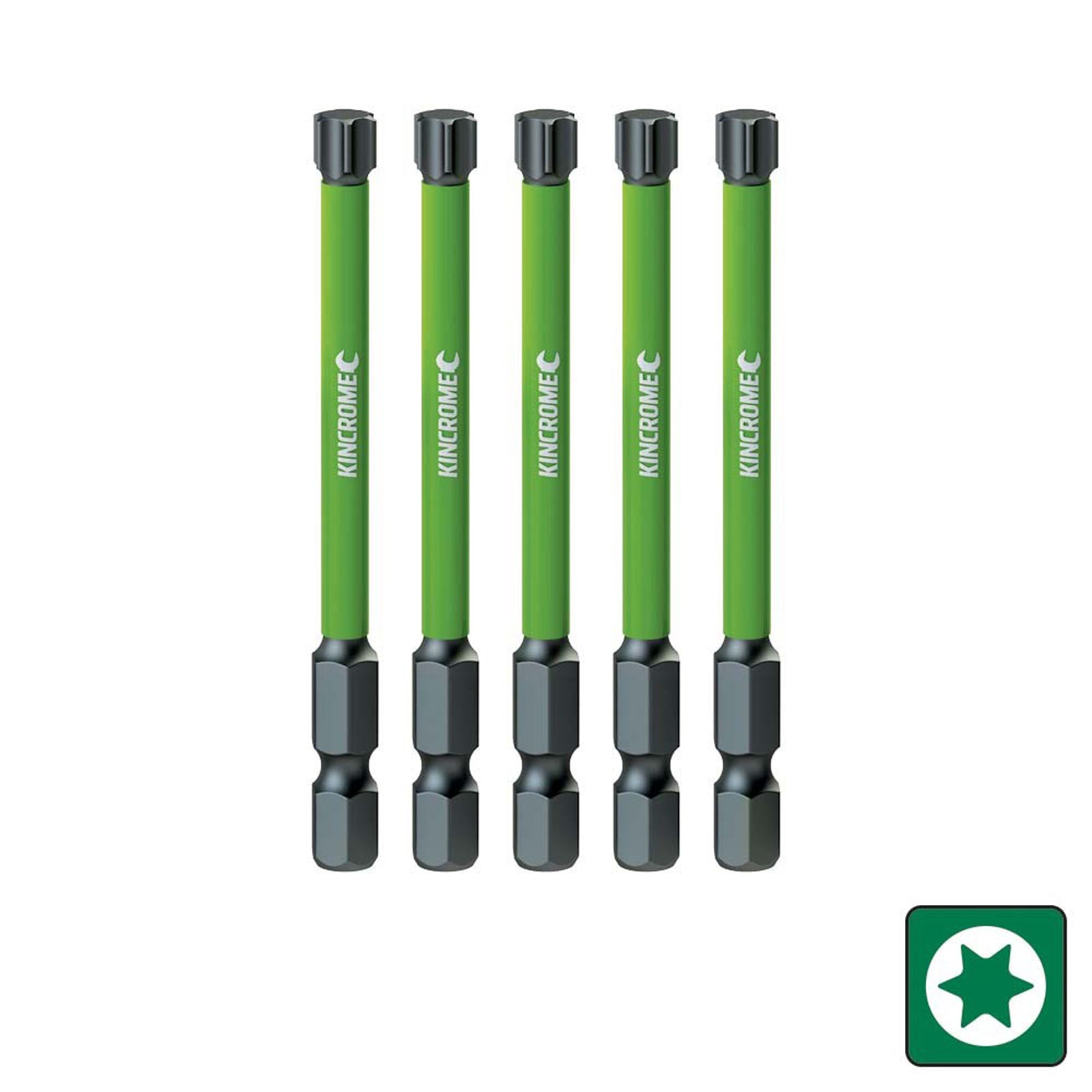 KINCROME K21411 KINCROME TORX T25 IMPACT BIT 75MM 5 PIECE