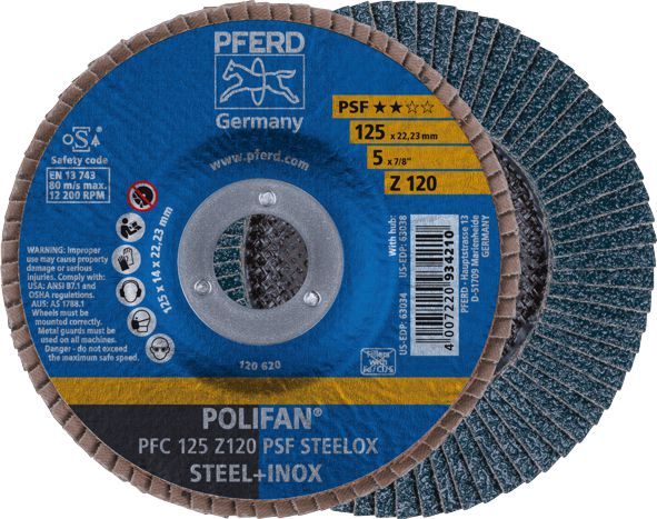 FLAP DISC PFERD PFC 125 Z 120 PSF