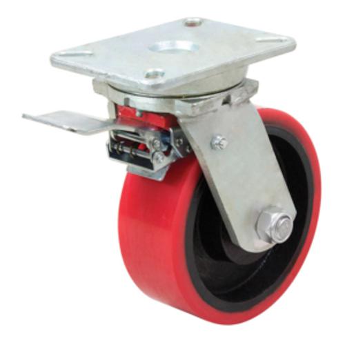 100MM  POLY WHEEL 500/380KG CAPACITY BRAKED CASTOR (S4270B)