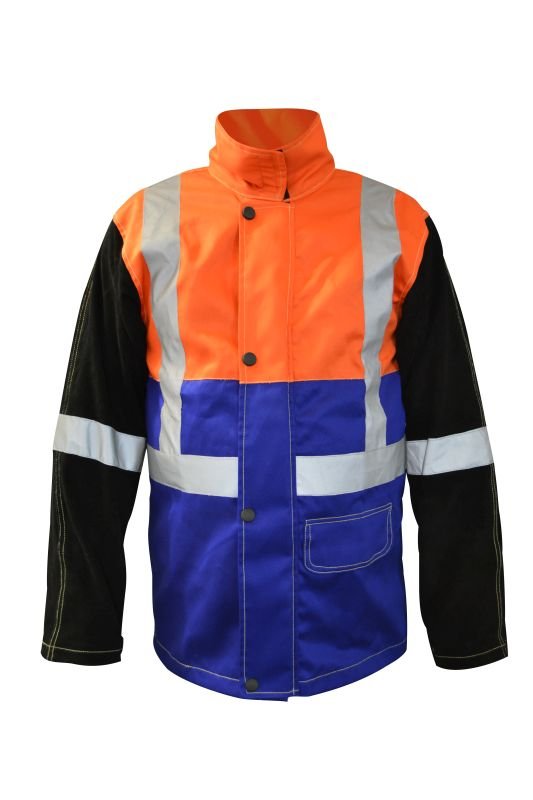 ARCGUARD HI-VIS FIRE RETARDANT WELDING JACKET WITH LEATHER S