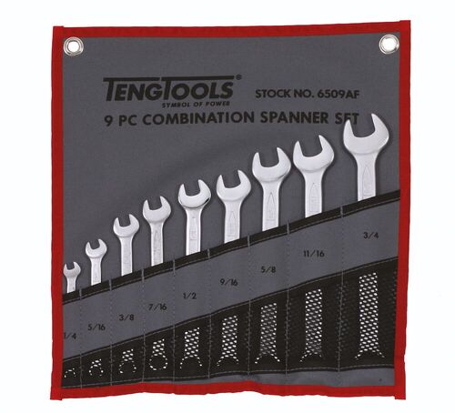 TENG 6509AF 9 PC AF COMBINATION SPANNER SET