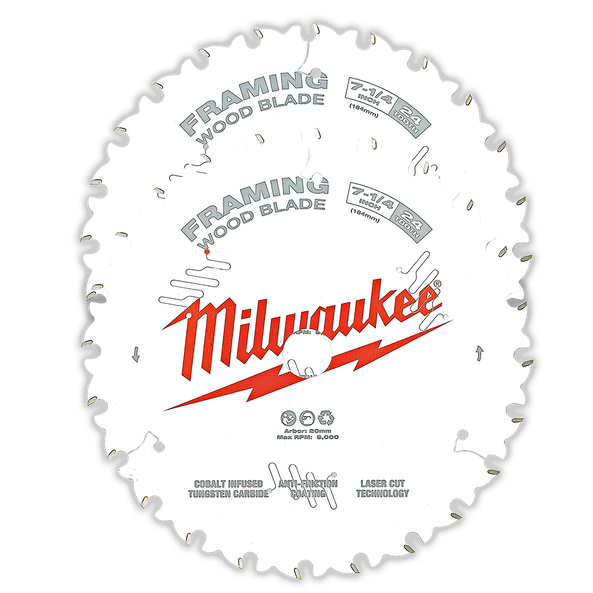 MILWAUKEE FRAMING WOOD BLADE 184MM (7 1/4") 24 TOOTH