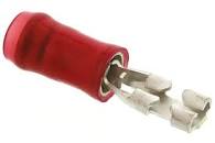 MALE BLADE TERMINALS "PUSH ON" INSULATED RED 6.4 X 0.8MM [PA