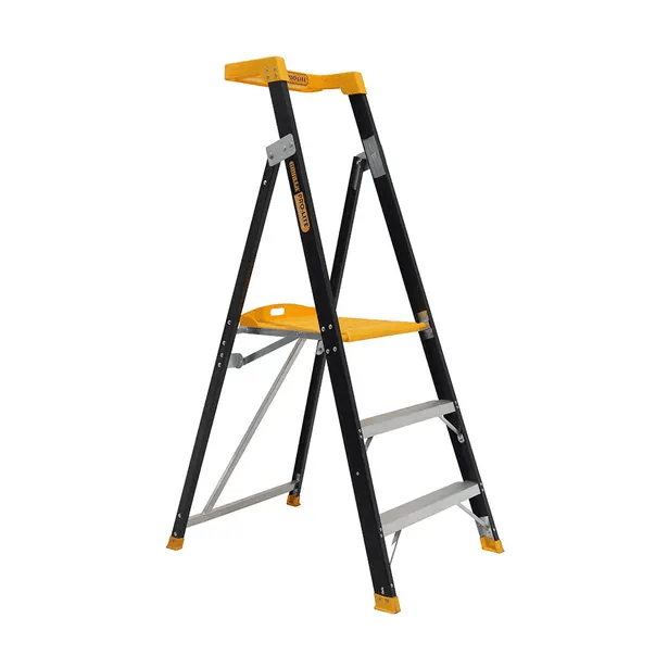 GORILLA PLATFORM LADDER  3 STEP (0.85M) PRO-LITE FIBREGLASS 150KG INDUSTRIAL