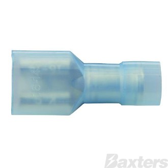 FEMALE BLADE TERMINALS FULLY INSULATED CLEAR BLUE 6.4 X 0.8M