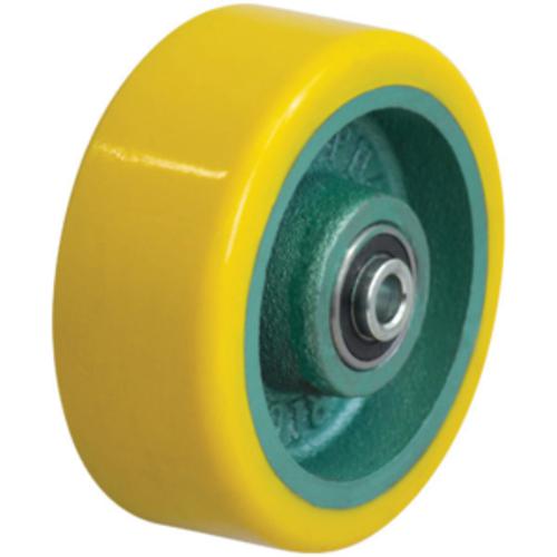 100MM POLYURETHANE TYRED CAST IRON CENTRED WHEEL | 1/2" AXLE