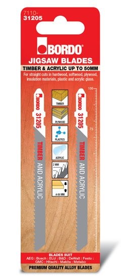 100MM X 2.0T HCS T-SHANK PRECISE CUT JIGSAW BLADE - 2PK