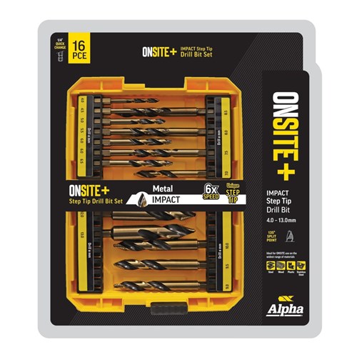 ONSITE PLUS IMPACT STEP TIP DRILL SET 16 PCE