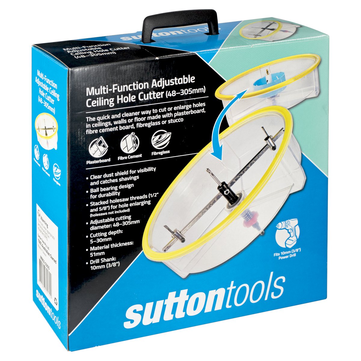 SUTTON  48-305MM ADJUSTABLE HOLE CUTTER W. DUST BOWL