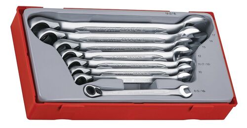 TENG TT6508R 8 PC METRIC RATCHET SPANNER SET TC-TRAY