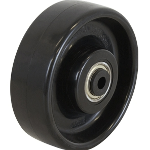 150MM BLACK SOLID NYLON WHEEL 400/300 KG 1/2 BORE