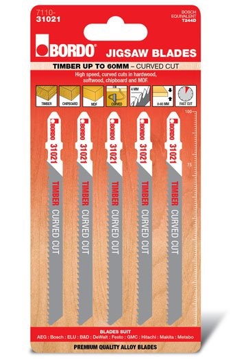 JIG SAW HCS T-SHANK ROUGH CUT 100MM TIMBER 5 PK