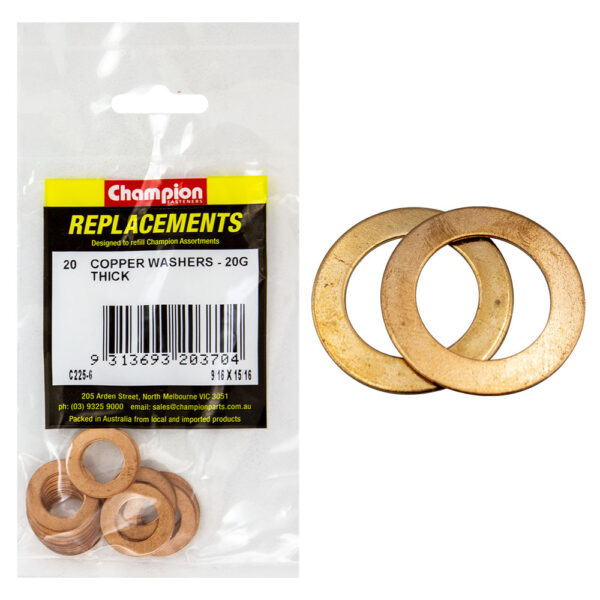 WASHER COPPER 9/16 X 15/16 X 20G (PACK OF 20)