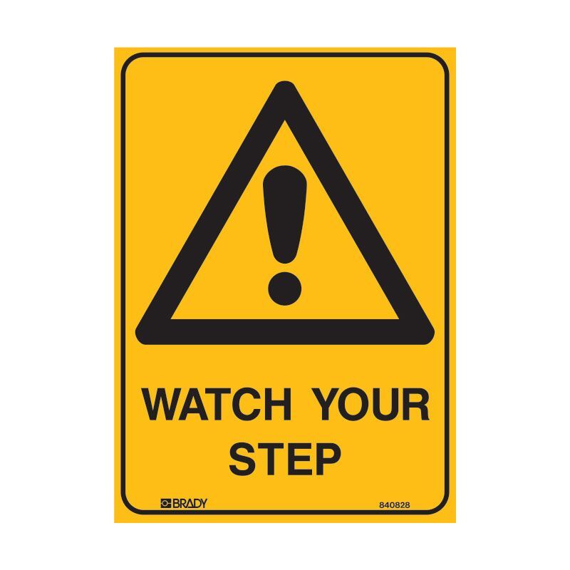 ANTIPSLIP SELF ADHESIVE FLOOR MARKER BLACK/YELLOW "WATCH YOUR STEP" 600MM x 150MM