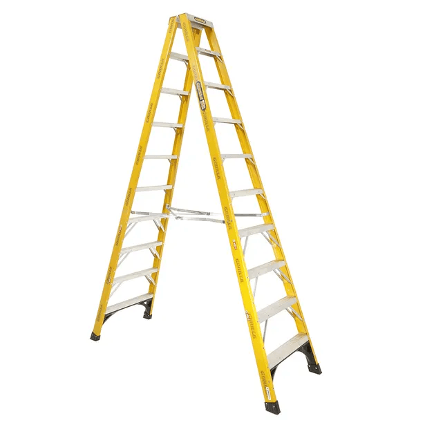 GORILLA DOUBLE SIDED A-FRAME LADDER 3.6M (12FT) FIBREGLASS 150KG INDUSTRIAL