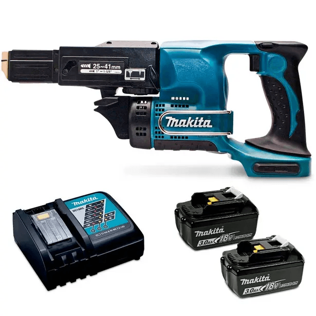 MAKITA DFR450RFEX 18V AUTOFEED SCREWDRIVER KIT - INCLUDES 2 X 3.0AH BATTERIES