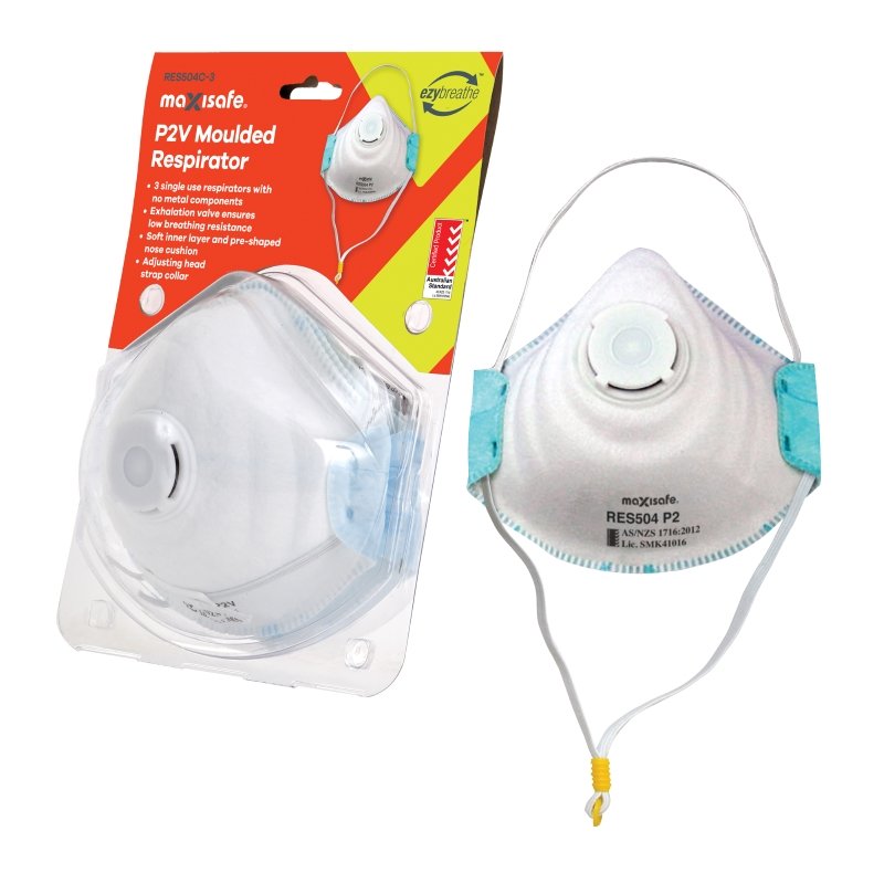 P2 RESPIRATOR WITH VALVE, CARD OF 3