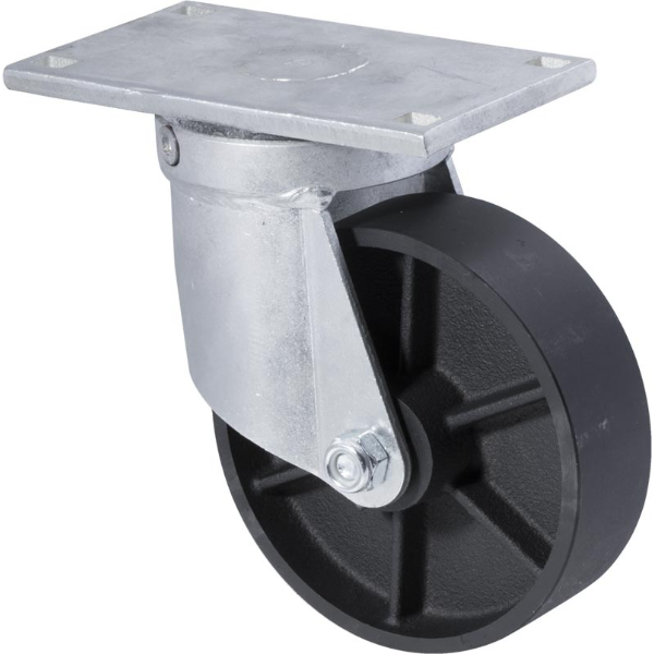 W SERIES CASTOR 150MM CI WHEEL WITH SWIVEL PLATE 500KG RATING