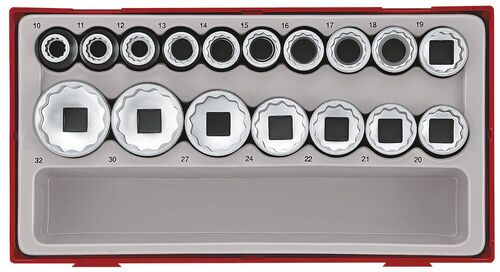 TENG TT1217 17 PC 1/2" DR METRIC SOCKET SET TC-TRAY