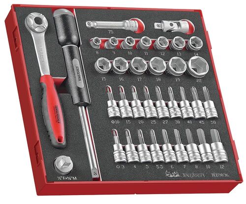 TENG TED3836 - 3/8" DR 36PC METRIC SOCKET SET