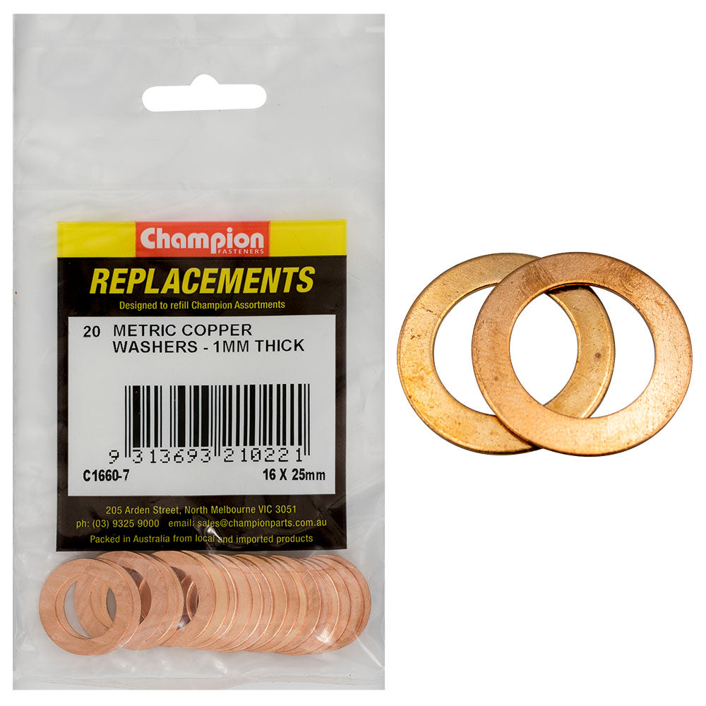 WASHER COPPER 16MM X 25MM