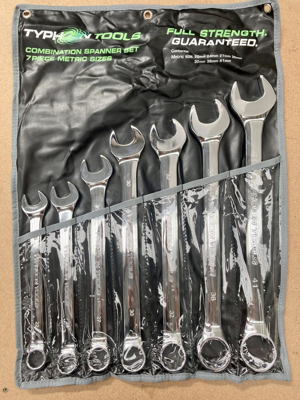 TYPHOON 70024 7 PC JUMBO COMBINATION SPANNER SET METRIC 22 - 41MM