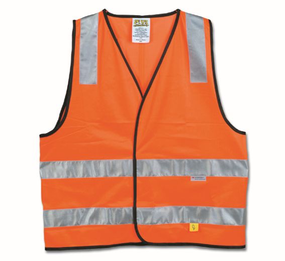 HI-VIS ORANGE SAFETY VEST - DAY/NIGHT USE - LARGE