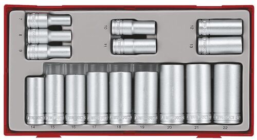 TENG TT3816 16 PC 3/8" DR DEEP SOCKET SET TC-TRAY