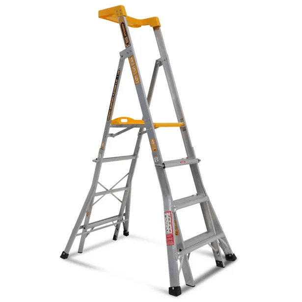 COMPACT HEIGHT ADJUSTABLE PLATFORM LADDER ALUM 150KG